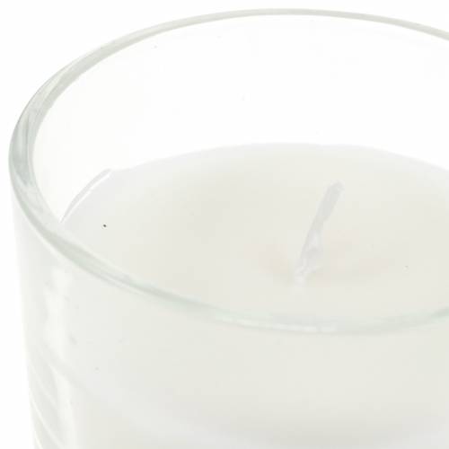 Artikel Duftlys i glas vanilje hvid Ø8cm H10,5cm