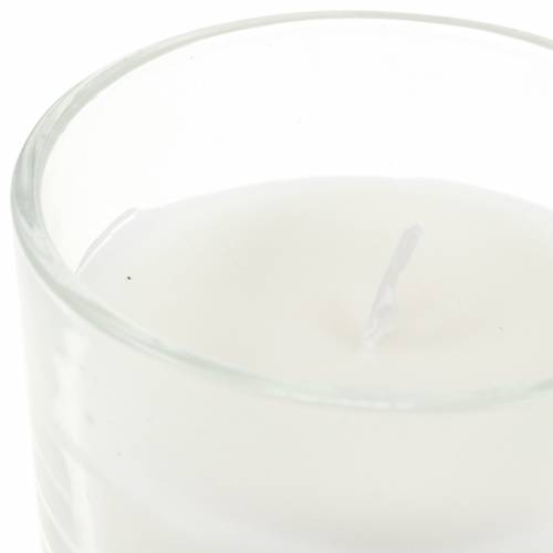 Floristik24 Duftlys i glas vanilje hvid Ø8cm H10,5cm