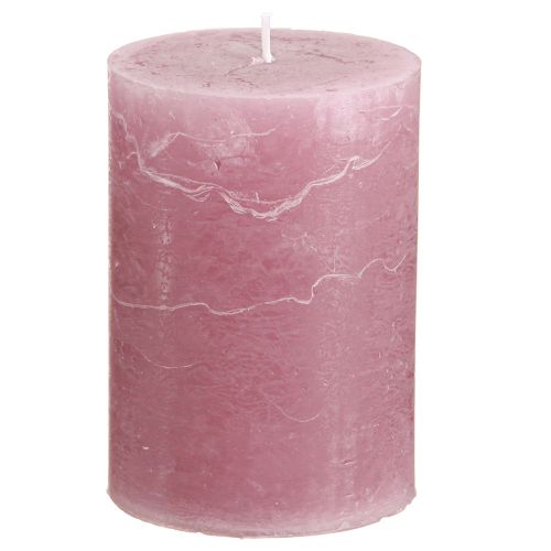 Artikel Ensfarvede søjlelys pink gammelrosa 70x100mm 4 stk