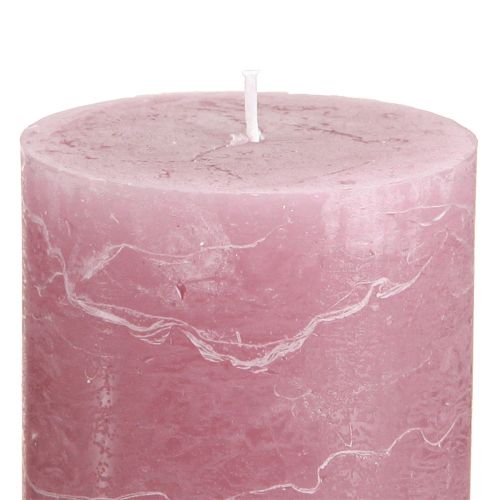 Artikel Ensfarvede søjlelys pink gammelrosa 70x100mm 4 stk