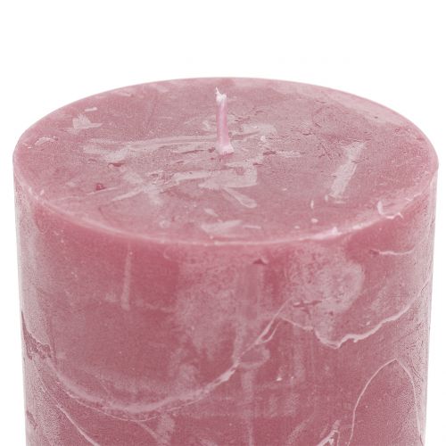 Artikel Ensfarvede stearinlys antik pink 60x80mm 4stk
