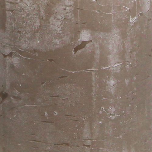 Artikel Ensfarvede stearinlys brune søjlelys 60×80mm 4 stk