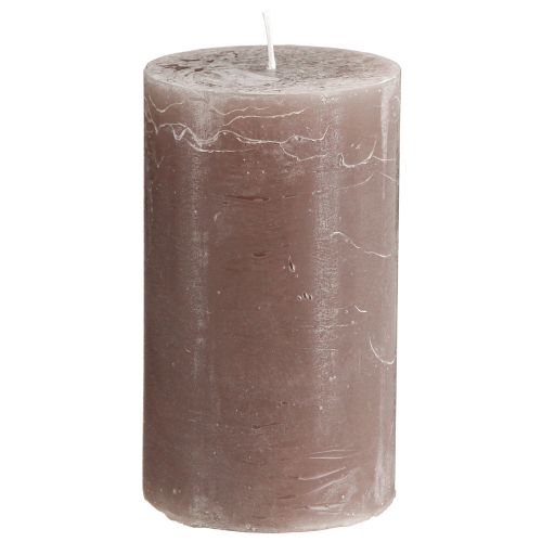 Artikel Ensfarvede stearinlys brune søjlelys 70×120mm 4 stk