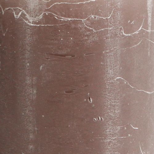 Artikel Ensfarvede stearinlys brune søjlelys 70×120mm 4 stk