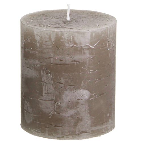 Ensfarvede stearinlys brune søjlelys 70×80mm 4 stk
