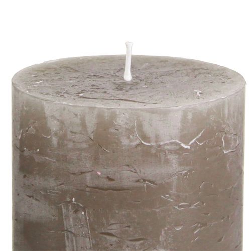 Artikel Ensfarvede stearinlys brune søjlelys 70×80mm 4 stk