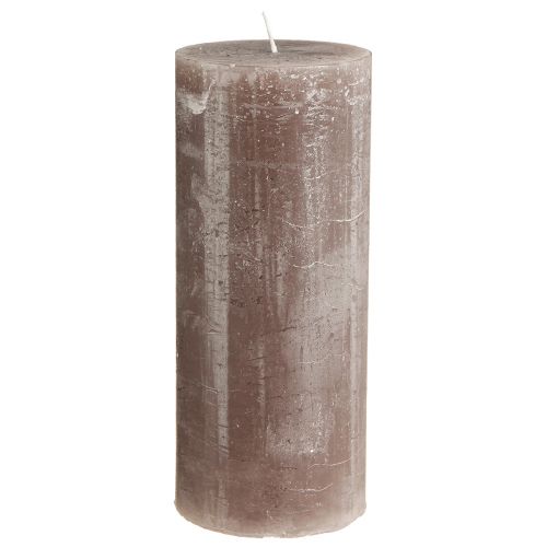 Ensfarvede stearinlys brune søjlelys 85x200mm 2 stk