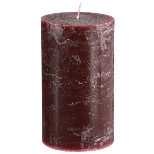 Ensfarvede stearinlys Bourgogne søjlelys 70×120mm 4 stk