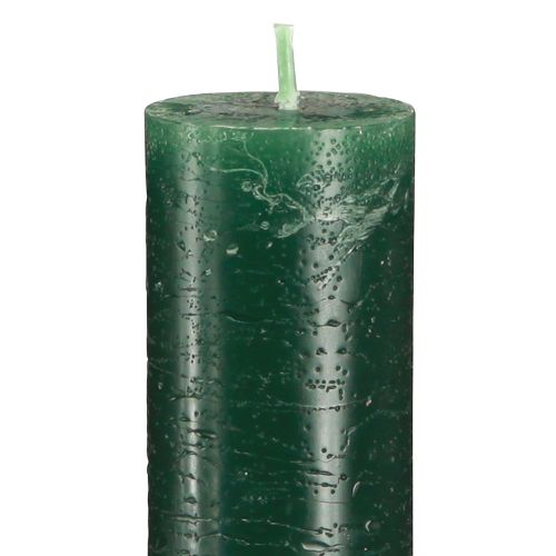 Artikel Ensfarvede lys mørkegrønne pindelys 34x300mm 4 stk