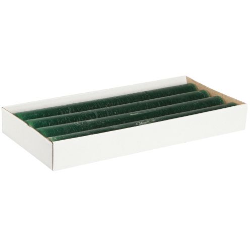 Artikel Ensfarvede lys mørkegrønne pindelys 34x300mm 4 stk