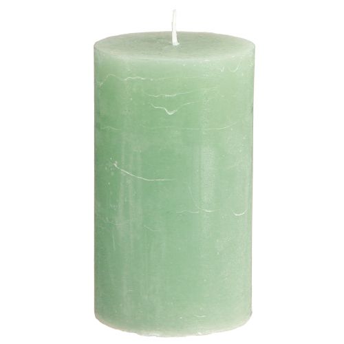 Artikel Ensfarvede stearinlys grønne jade søjlelys 70×120mm 4 stk.