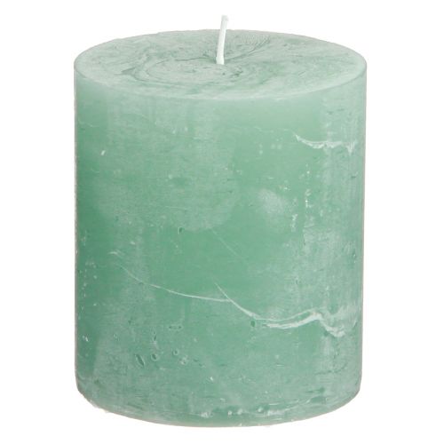 Ensfarvede lys grøn jade søjlelys 70×80mm 4 stk