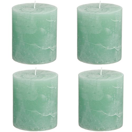 Artikel Ensfarvede lys grøn jade søjlelys 70×80mm 4 stk
