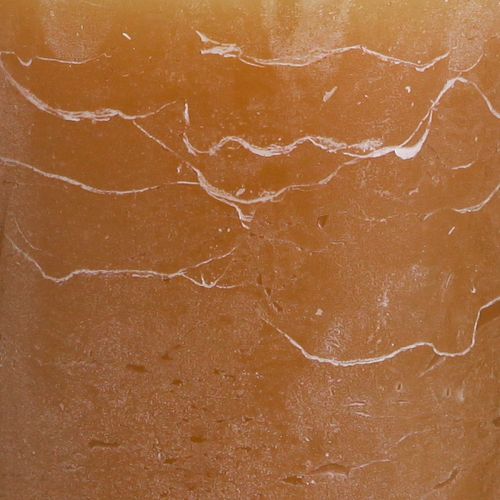 Artikel Ensfarvede stearinlys karamel søjlelys 70×100mm 4 stk