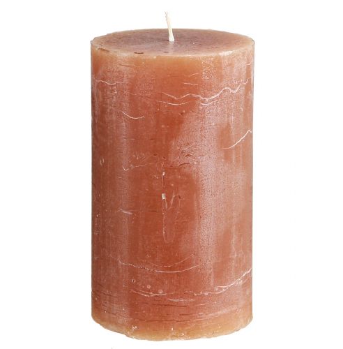 Artikel Ensfarvede stearinlys karamel søjlelys 70×120mm 4 stk