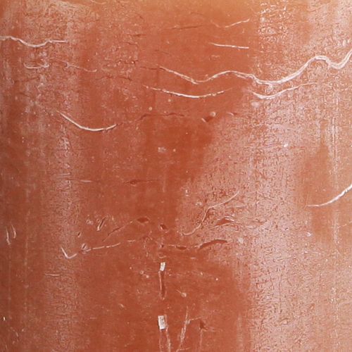Artikel Ensfarvede stearinlys karamel søjlelys 70×120mm 4 stk