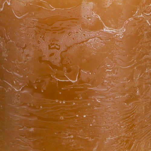 Artikel Ensfarvede stearinlys karamel søjlelys 70×80mm 4 stk