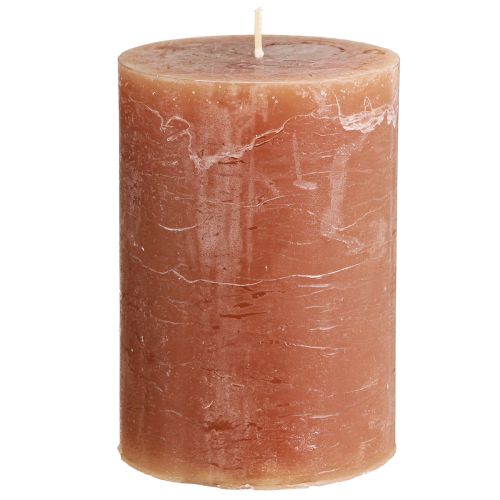Artikel Ensfarvede stearinlys karamel søjlelys 85×120mm 2 stk