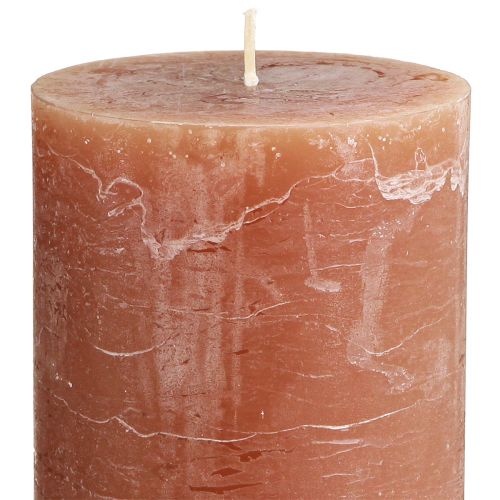 Artikel Ensfarvede stearinlys karamel søjlelys 85×120mm 2 stk