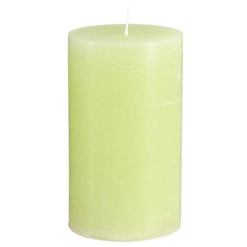 Floristik24 Ensfarvede lys limegrønne​​​​​​​ Søjlelys 70×120mm 4 stk.
