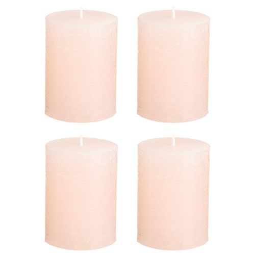 Artikel Ensfarvede lys pink søjle lys lys pink 60×80mm 4 stk.