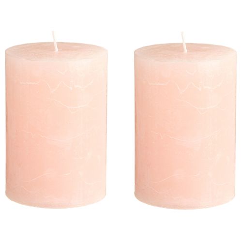 Artikel Ensfarvede lys pink søjle lys lys pink 85×120mm 2 stk.