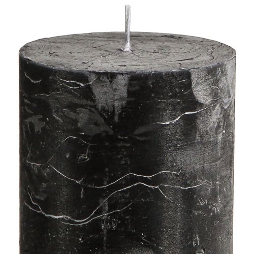 Artikel Ensfarvede lys sorte søjlelys 70×120mm 4 stk