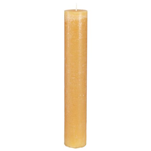 Artikel Ensfarvede stearinlys pindelys honning 50x300mm 4 stk