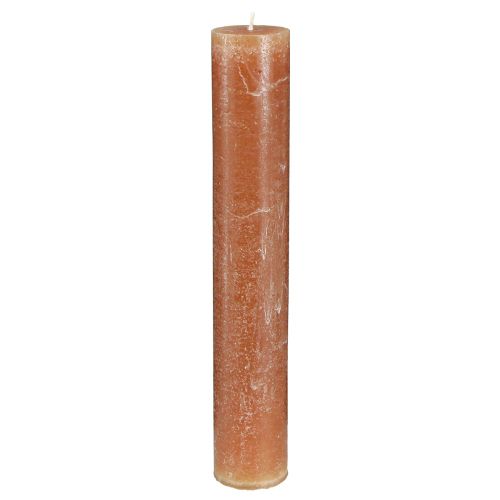 Artikel Ensfarvede stearinlys pindelys karamel 50x300mm 4 stk