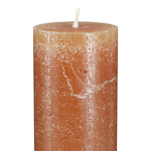 Artikel Ensfarvede stearinlys pindelys karamel 50x300mm 4 stk