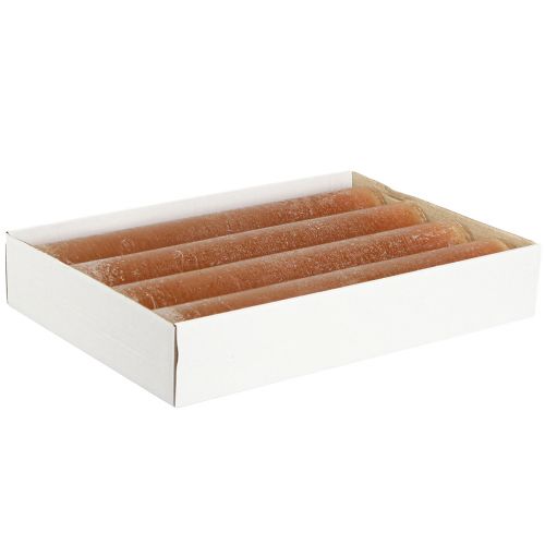 Artikel Ensfarvede stearinlys pindelys karamel 50x300mm 4 stk