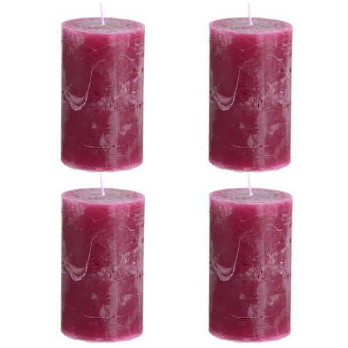 Artikel Ensfarvede stearinlys søjlelys Berry 60x100mm 4 stk