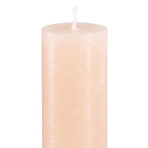 Floristik24 Ensfarvede lys bordlys abrikos 34x240mm 4 stk