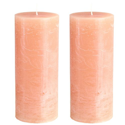Artikel Ensfarvede søjlelys i fersken 85x200mm 2 stk