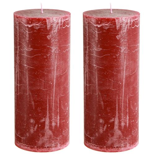 Artikel Ensfarvede søjlelys mørkerøde 85x200mm 2 stk