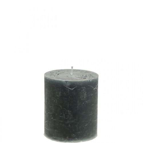 Ensfarvede stearinlys antracit søjlelys 70×80mm 4 stk.