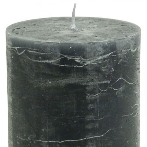 Artikel Ensfarvede stearinlys antracit søjlelys 85×120mm 2 stk.