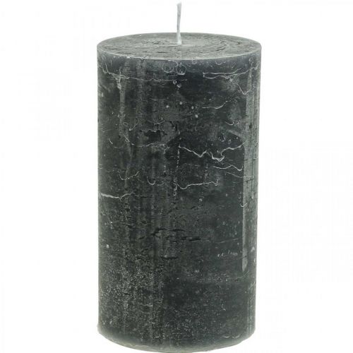 Ensfarvede stearinlys antracit søjlelys 85×150mm 2 stk.