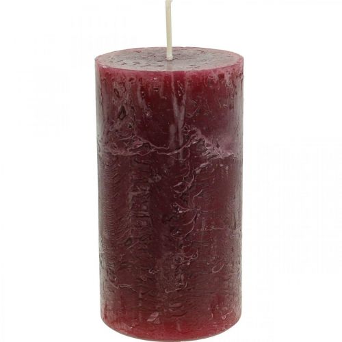 Floristik24 Ensfarvede stearinlys Bourgogne Rustik Safe Candle 110×60mm 4 stk.