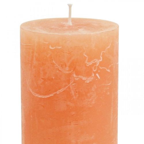 Artikel Ensfarvede stearinlys Orange Ferskensøjlelys 60×100mm 4 stk