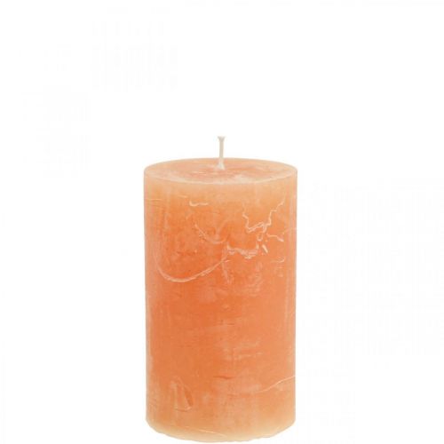 Artikel Ensfarvede stearinlys Orange Ferskensøjlelys 60×100mm 4 stk