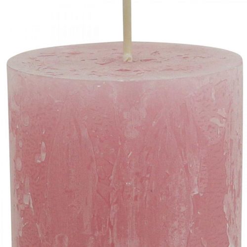 Artikel Farvede stearinlys Pink Rustik Selvslukkende 60×110mm 4stk