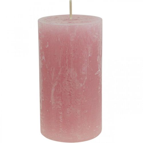 Artikel Ensfarvede lys pink rustikke selvslukkende 60×110mm 4 stk.