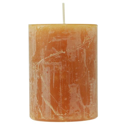 Artikel Ensfarvede stearinlys gul Rustik Safe Candle 80×110mm 4stk