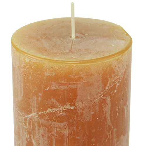 Artikel Ensfarvede stearinlys gul Rustik Safe Candle 80×110mm 4stk