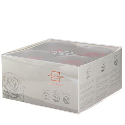 Artikel Ægte rosenhoveder Infinity Roses Røde Premium Ø8,5cm 4 stk