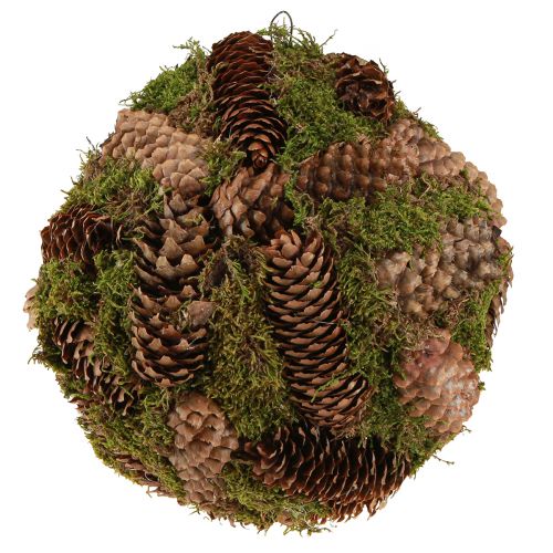 Artikel Ægte kogler dekorativ kugle med mos naturlig dekoration Ø25cm H25cm