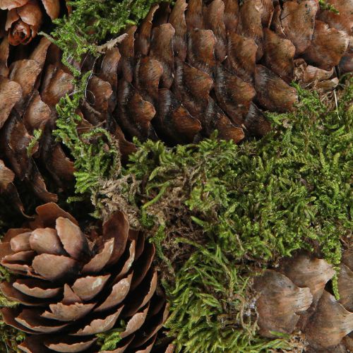 Artikel Ægte kogler dekorativ kugle med mos naturlig dekoration Ø25cm H25cm