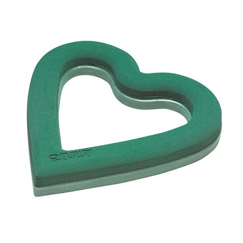 Artikel Blomsterskum hjerte åbent plug-in materiale grøn 38cm 2 stk bryllup dekoration