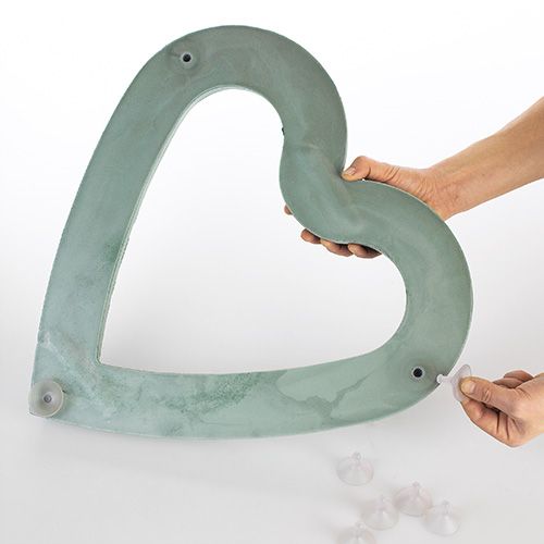 Artikel Blomsterskum hjerte åbent plug-in materiale grøn 38cm 2 stk bryllup dekoration